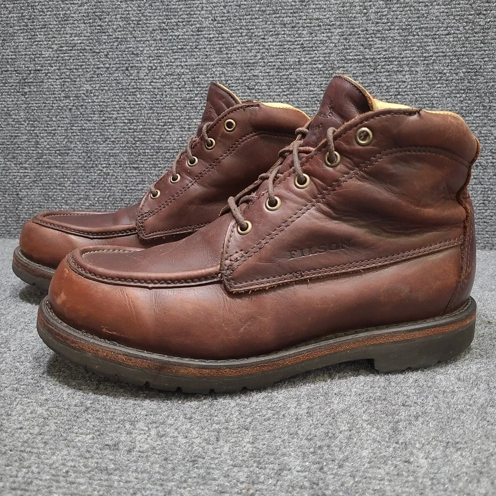 Vintage Filson Men's Chukka Boots Brown Leather Lace Up Round Toe US 9.5 D 50104